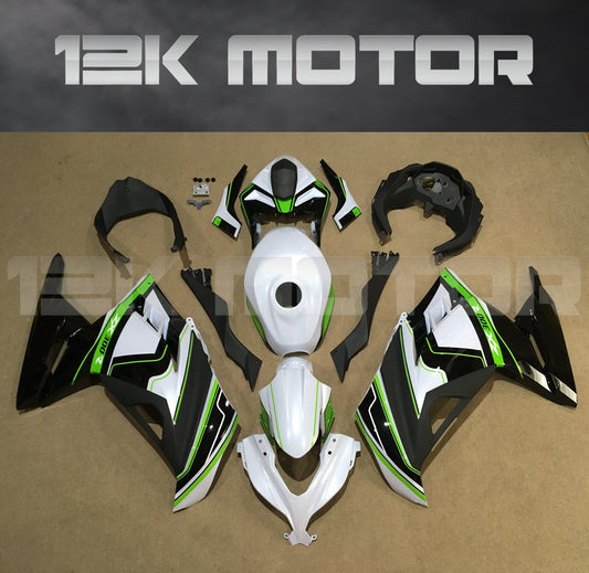 Ninja 300 2013 - 2017 Black White Green Fairing kit set