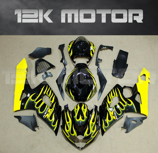 Yellow Flame Fairing Fit for SUZUKI GSXR 1000 2005 2006 Aftermarket Fairing Kit