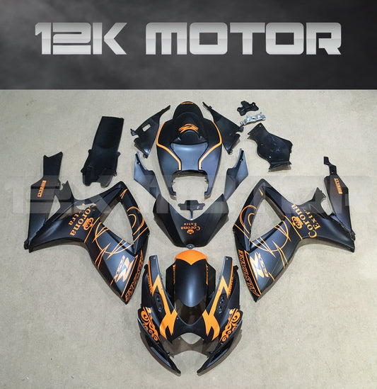 Black and Orange Fairing Fit For SUZUKI GSXR 600/750 2006 2007 Aftermarket Fairing Kit