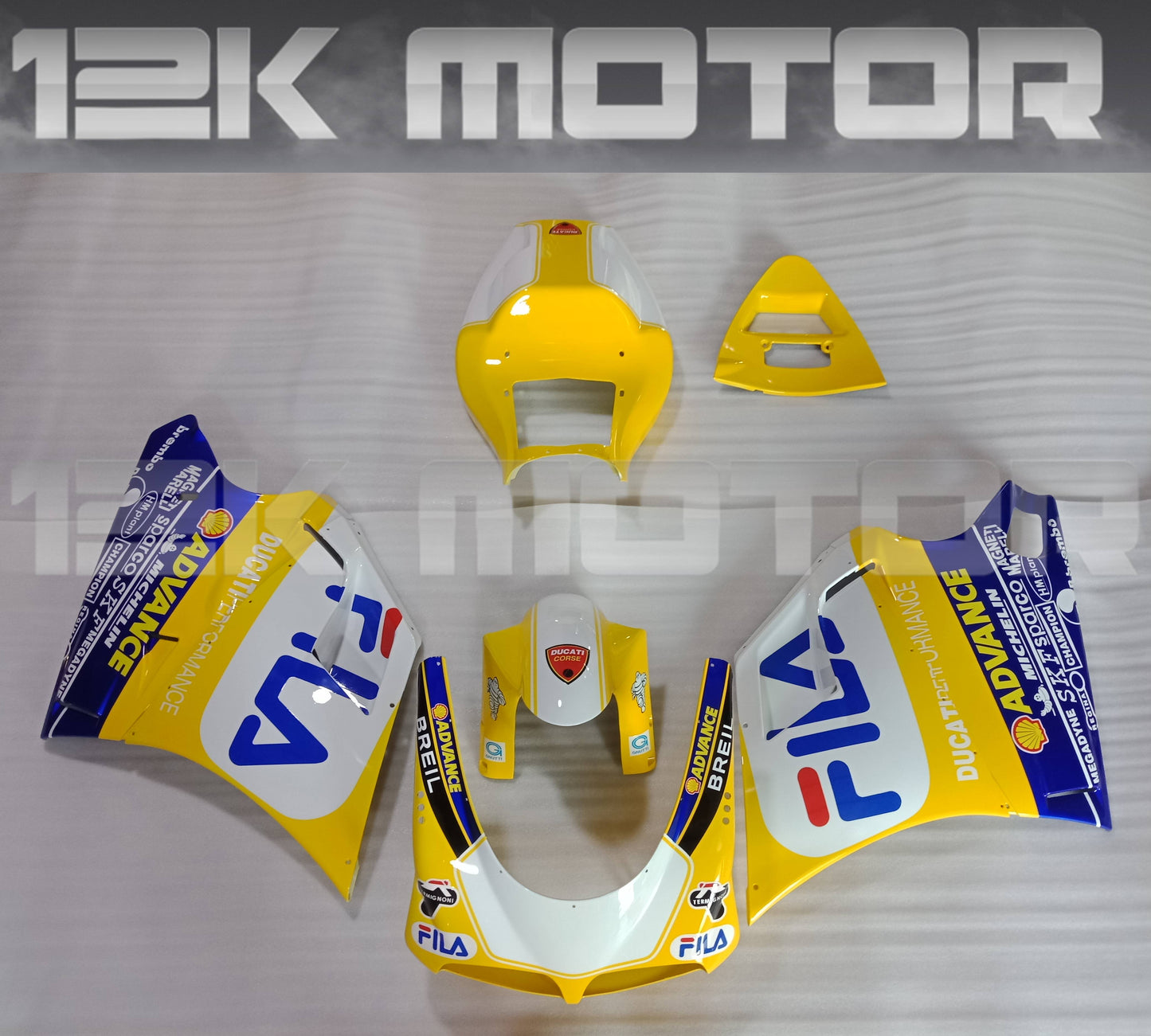 Yellow FILA Design Fairing Kit For Ducati 748 916 996
