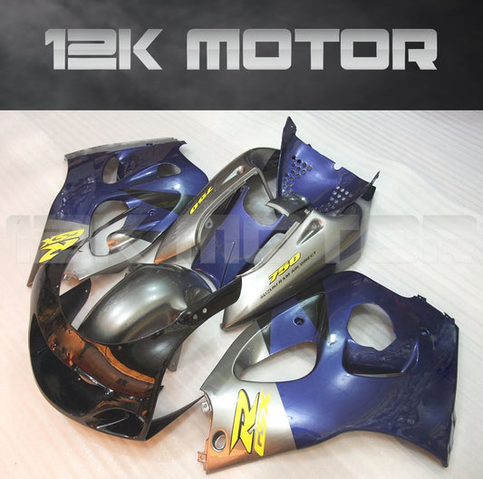 Blue Silver Fairing Kit For SUZUKI GSXR 600 GSX-R 750 1996-1999