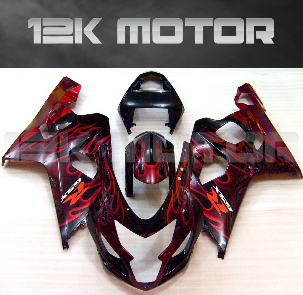Red Flame Fairing  Fit For SUZUKI GSXR 600/750 2004 2005 Aftermarket Fairing Kit