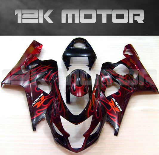 Red Flame Fairing  Fit For SUZUKI GSXR 600/750 2004 2005 Aftermarket Fairing Kit