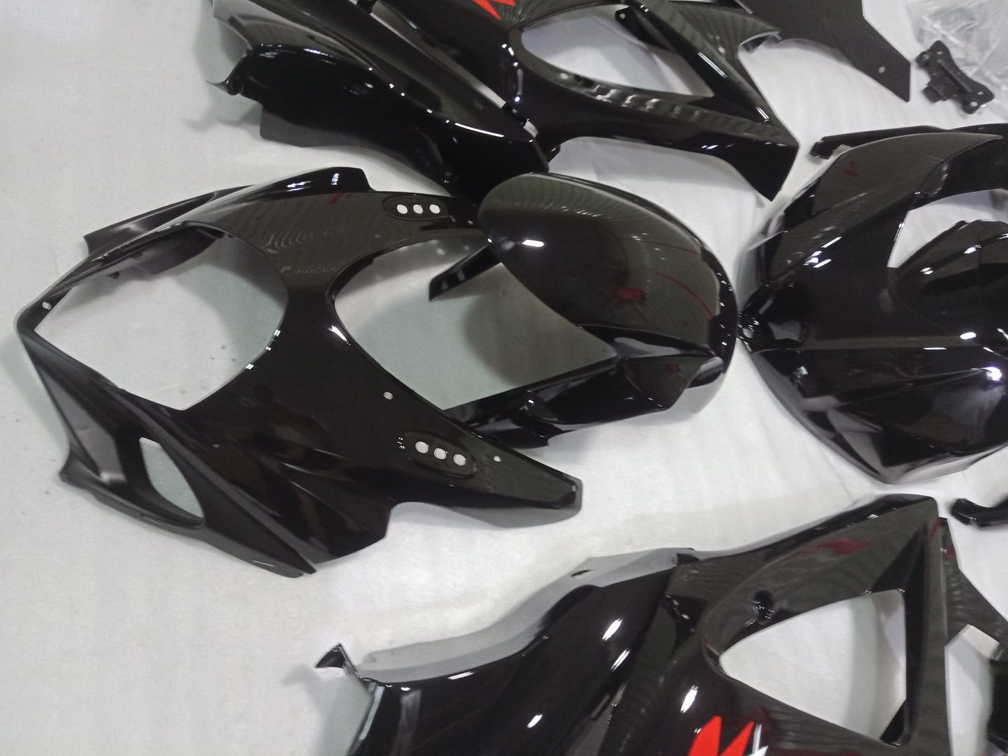 ---AU STOCKING---Fit Suzuki GSXR GSX-R 1000 2007 2008 Plain Gloss Black Fairing Kit