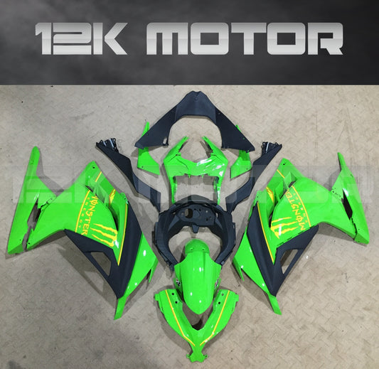 Ninja 300 2013 - 2017 Green Monster Fairing kit set