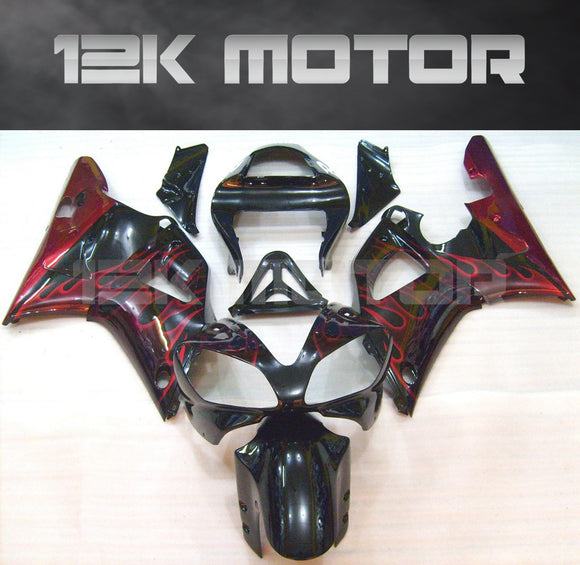 Red Flame Fairing For Yamaha R1 2000 2001 Aftermarket Fairing Kit