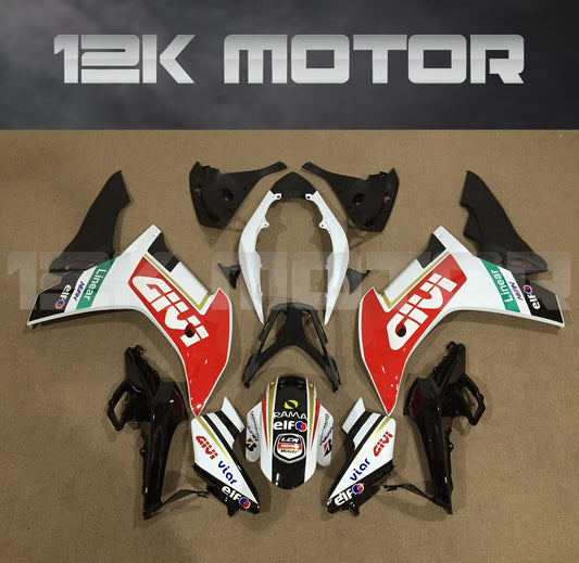 Aftermarket motorcycle fairing kit for HONDA CBR600F, featuring black, orange, and white colors with sponsor logos.