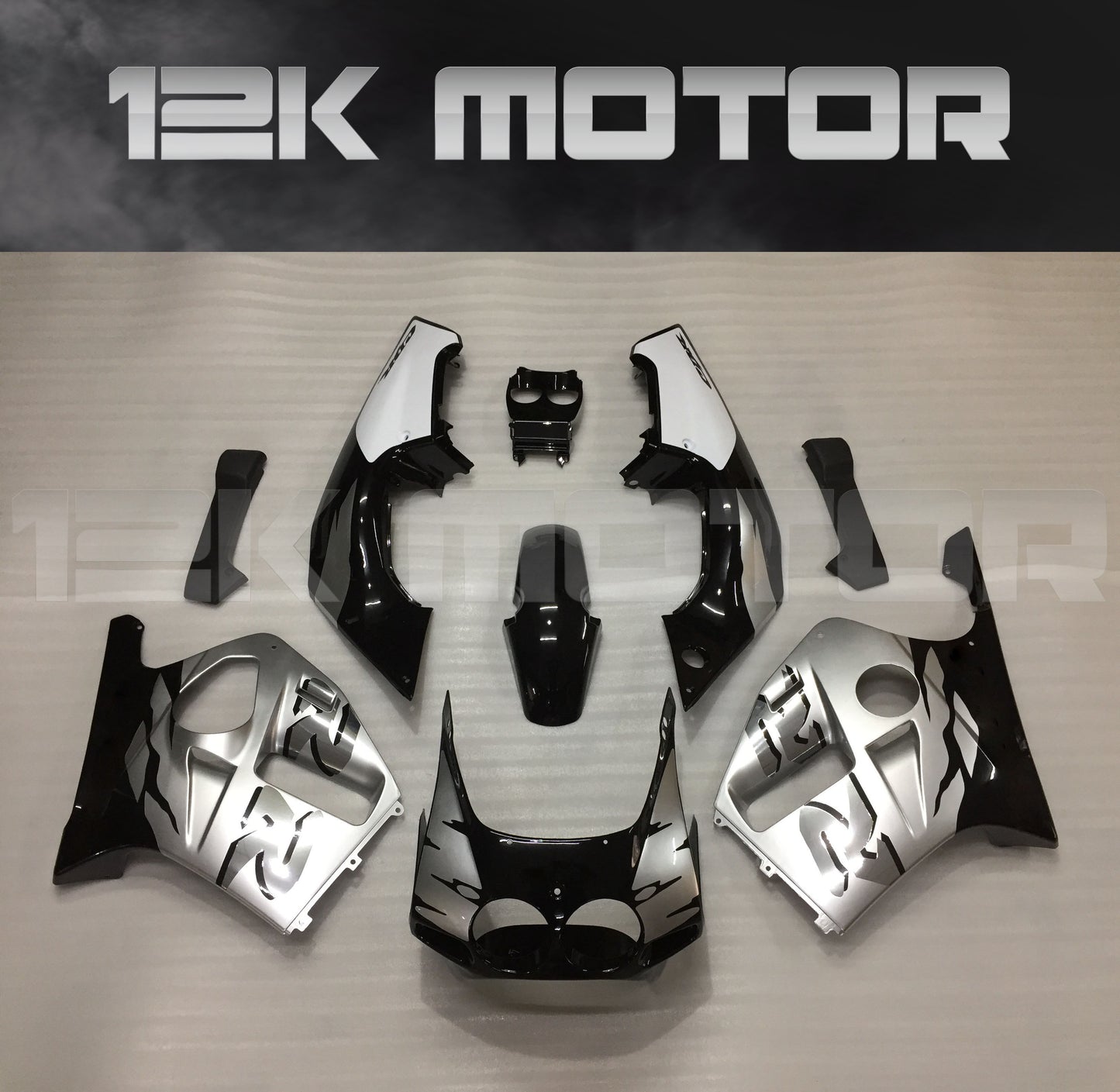 Black Silver Fairing For HONDA CBR250RR CBR250 MC19 1988 1989