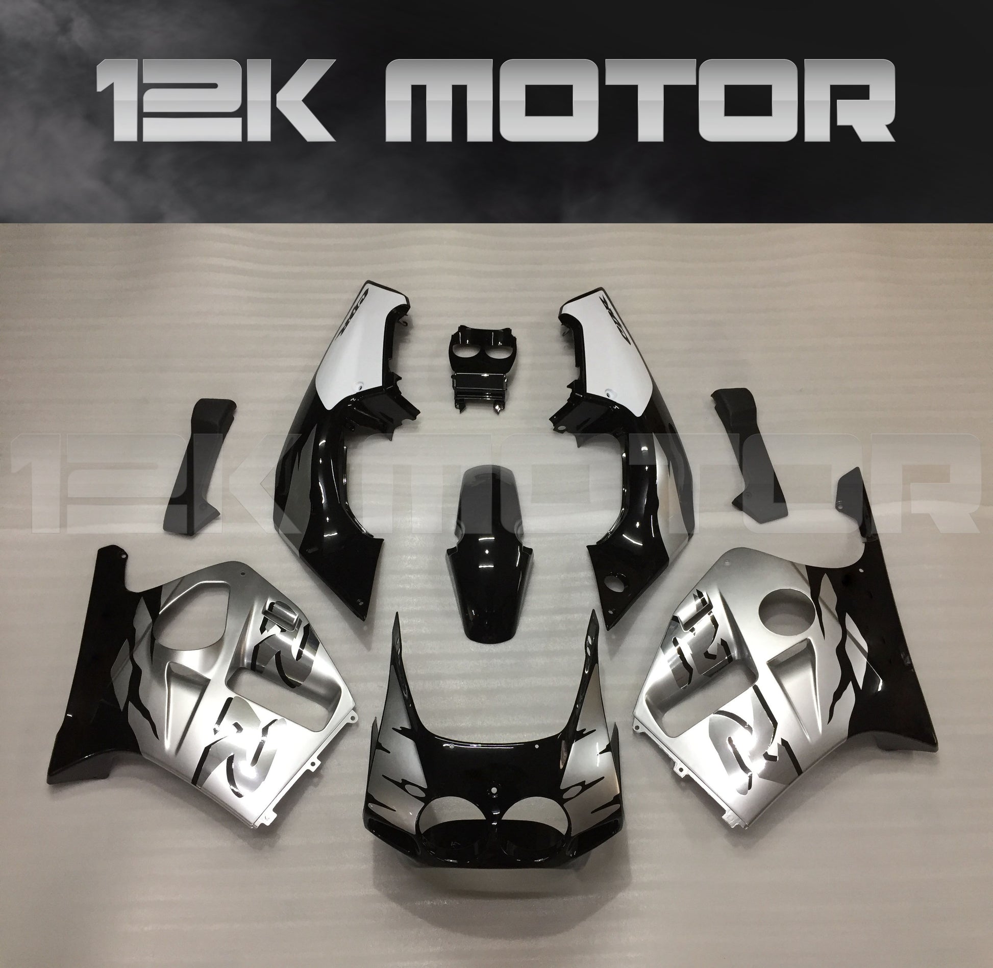 Black Silver Fairing For HONDA CBR250RR CBR250 MC19 1988 1989