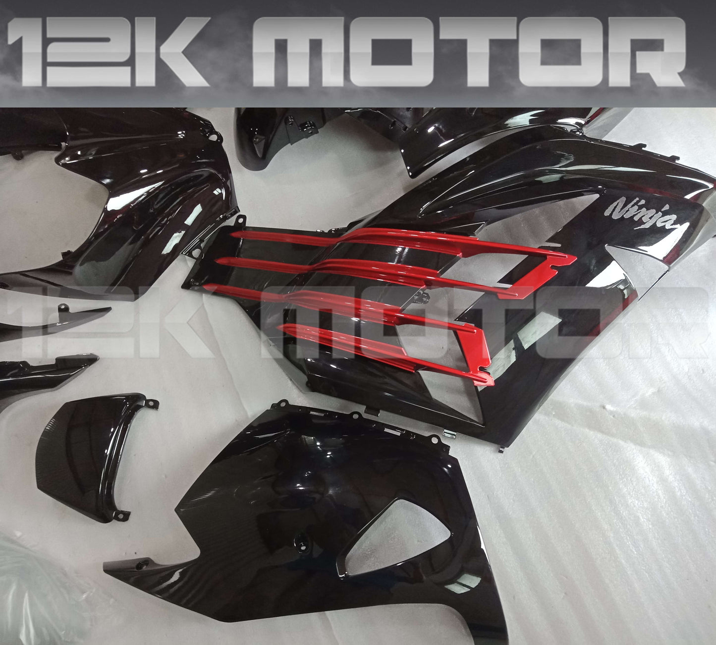 Black With Red Trim Fairing Kit For KAWASAKI ZX-14R 2012-2023