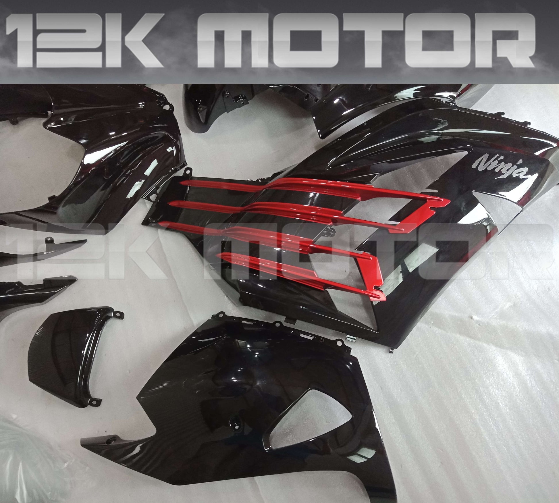 Black With Red Trim Fairing Kit For KAWASAKI ZX-14R 2012-2023