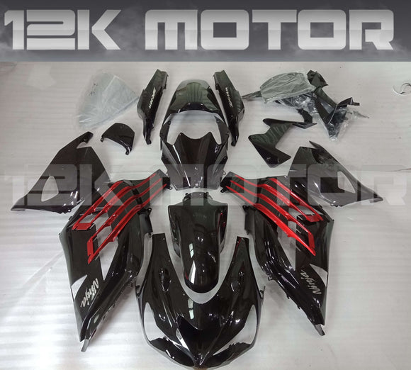 Black With Red Trim Fairing Kit For KAWASAKI ZX-14R 2012-2023