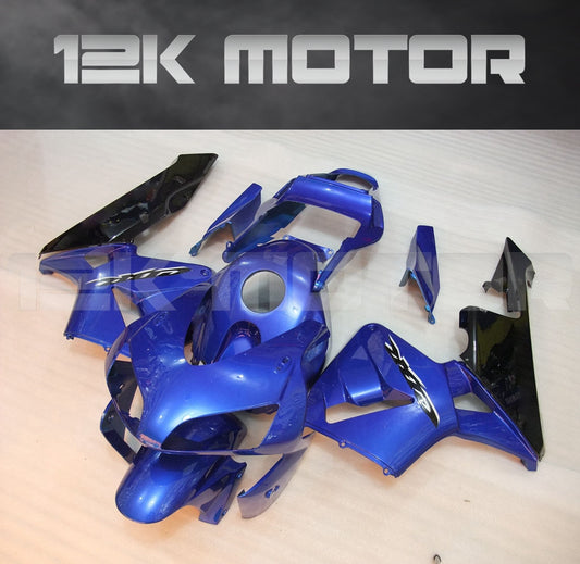 Aftermarket fairing kit for HONDA CBR600RR motorcycle, displayed are various fairing pieces in blue and black color.