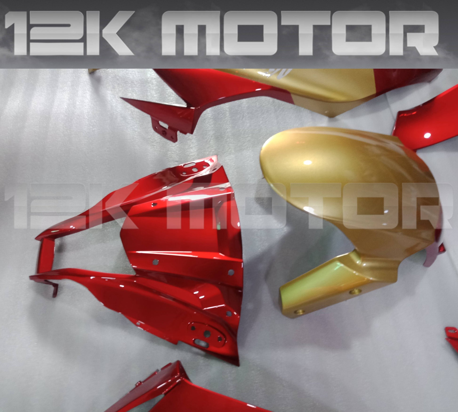 Gold and Candy Red Color Kawasaki ZX10R Fairing Kit 2011 - 2015