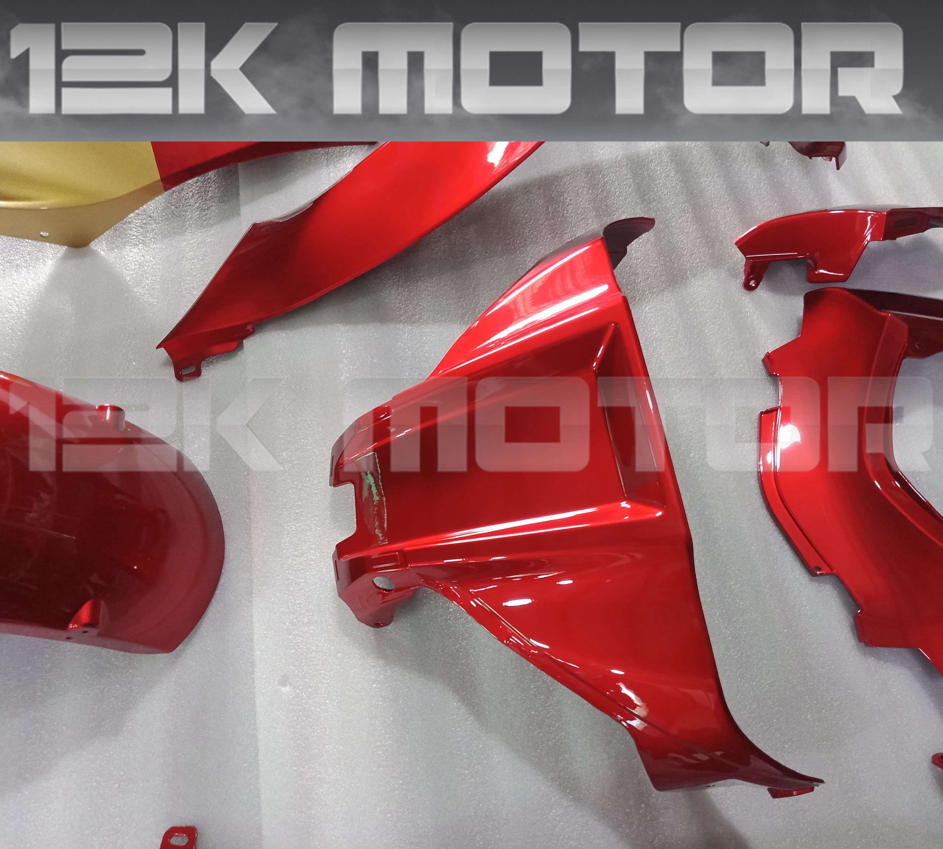 Gold and Candy Red Color Kawasaki ZX10R Fairing Kit 2011 - 2015