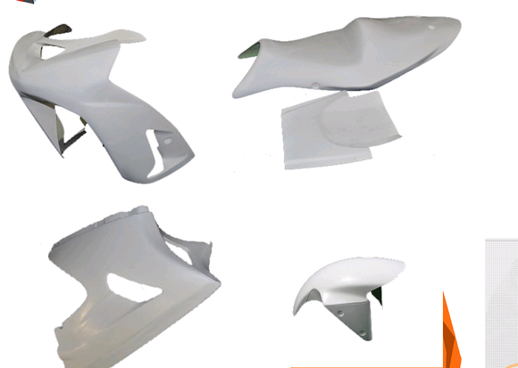 KAWASAKI ZX6R Race Fairing Kit Fiberglass Track Fairing Set 2003-2004