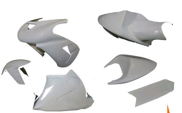 KAWASAKI ZX6R Race Fairing Kit Fiberglass Track Fairing Set 2005-2006