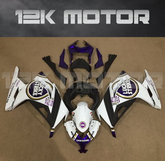 Lucky Strike Black White Fairing Kit For Kawasaki Ninja 300 Fairings 2013 2014 2015 2016 2017 Aftermarket
