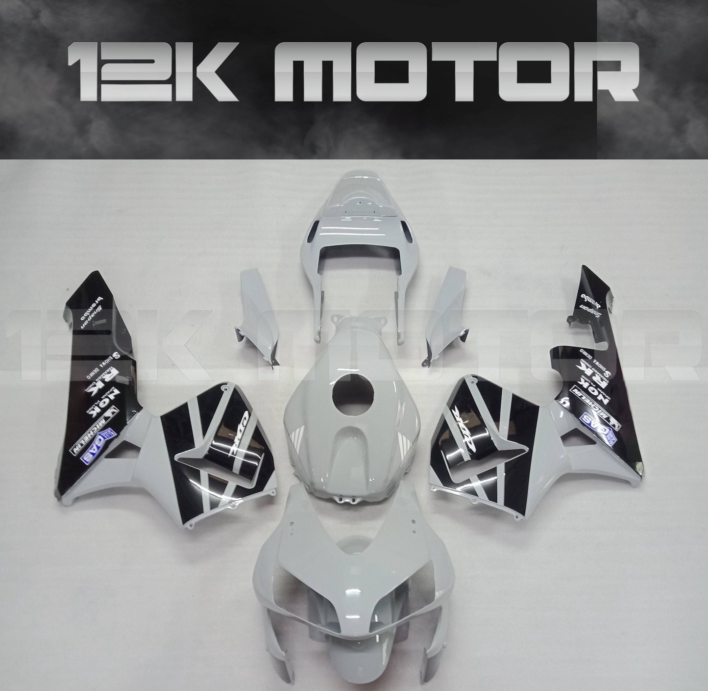 Nardo Grey Black Fairing Kit Fit HONDA CBR600RR CBR600 2003 2004