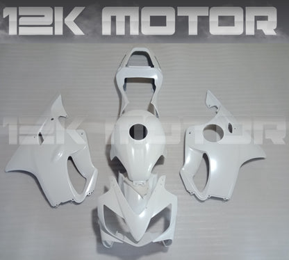 Pearl white fairing kit for HONDA CBR600 F4i 2001 2002 2003 displayed on a plain background, including various fairing panels and accessories.