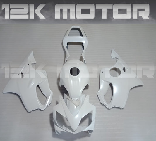 Pearl white fairing kit for HONDA CBR600 F4i 2001 2002 2003 displayed on a plain background, including various fairing panels and accessories.