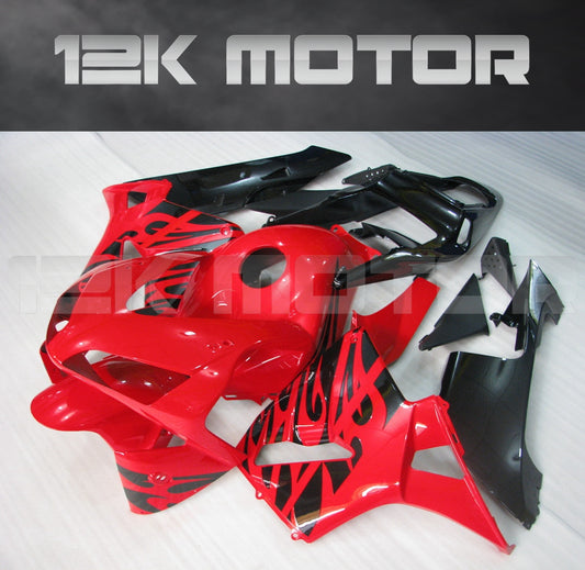 Aftermarket fairing kit for HONDA CBR600RR, consisting of various motorcycle fairing panels in red and black colors, with the 12K Motor logo at the top.