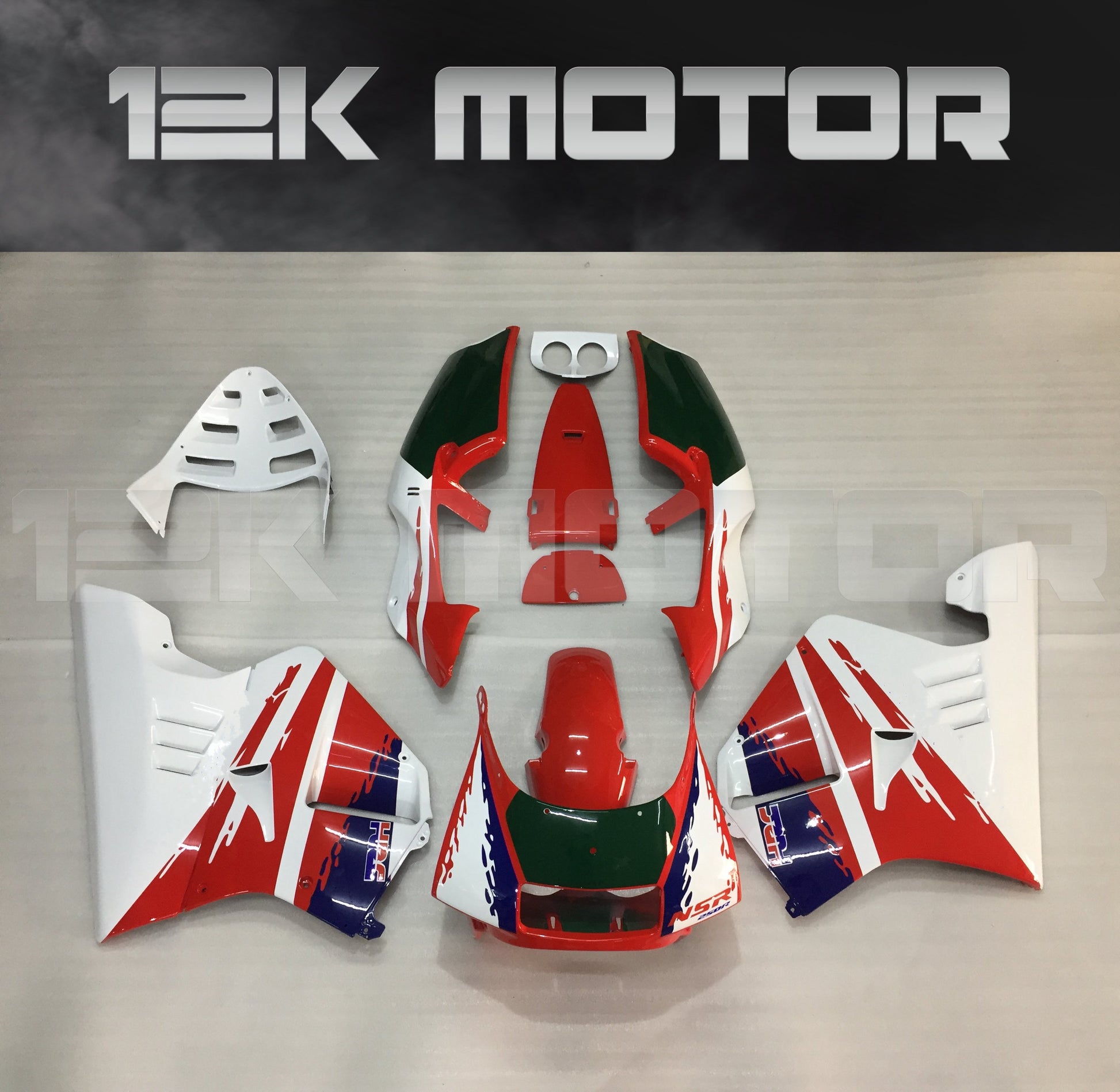 Red White Fairing Fits HONDA NSR250 PGM3 1990 - 1993 Aftermarket fairing kit