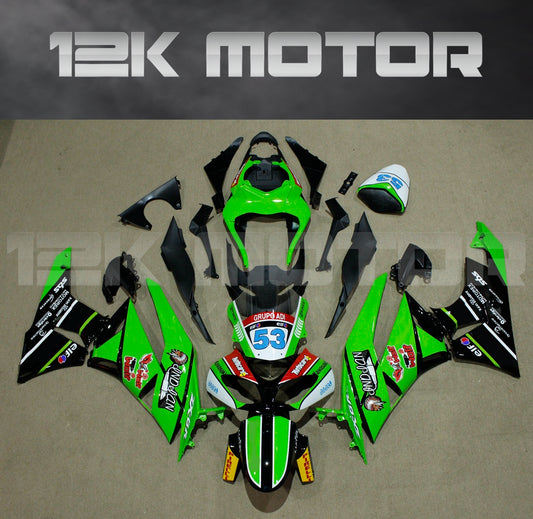 ZX6R Fairing Kit for Kawasaki ZX6R Fairings 2009 to 2012 Green Black Fairing set 2