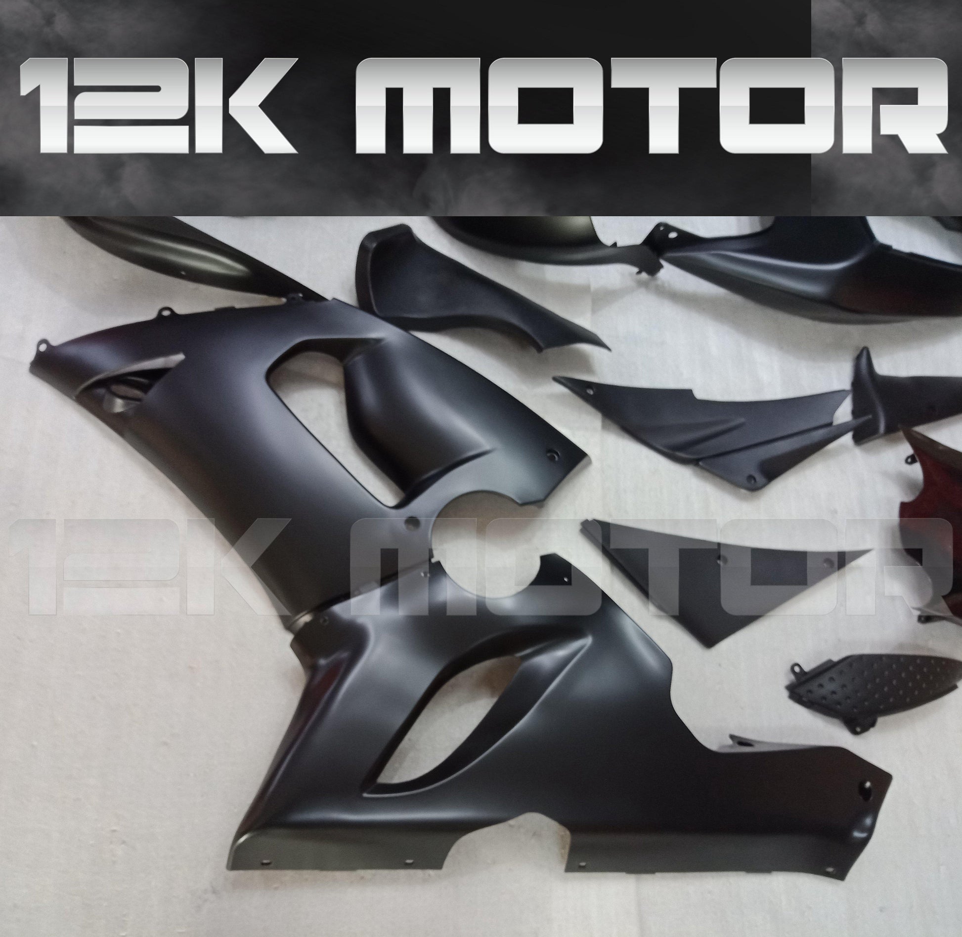 KAWASAKI ZX6R 2005 2006 Matt Black Fairing | 12K MOTOR