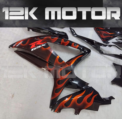 SUZUKI GSXR 600/750 2008-2010 Red Flame Design Fairing | 12K MOTOR